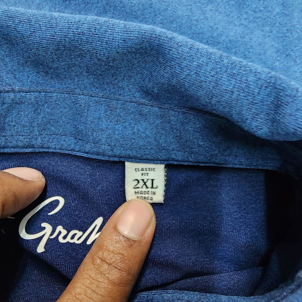 Robert Graham Men's Blue Polo Shirt Short Sleeve Logo Size 2XL - Picture 6 of 14